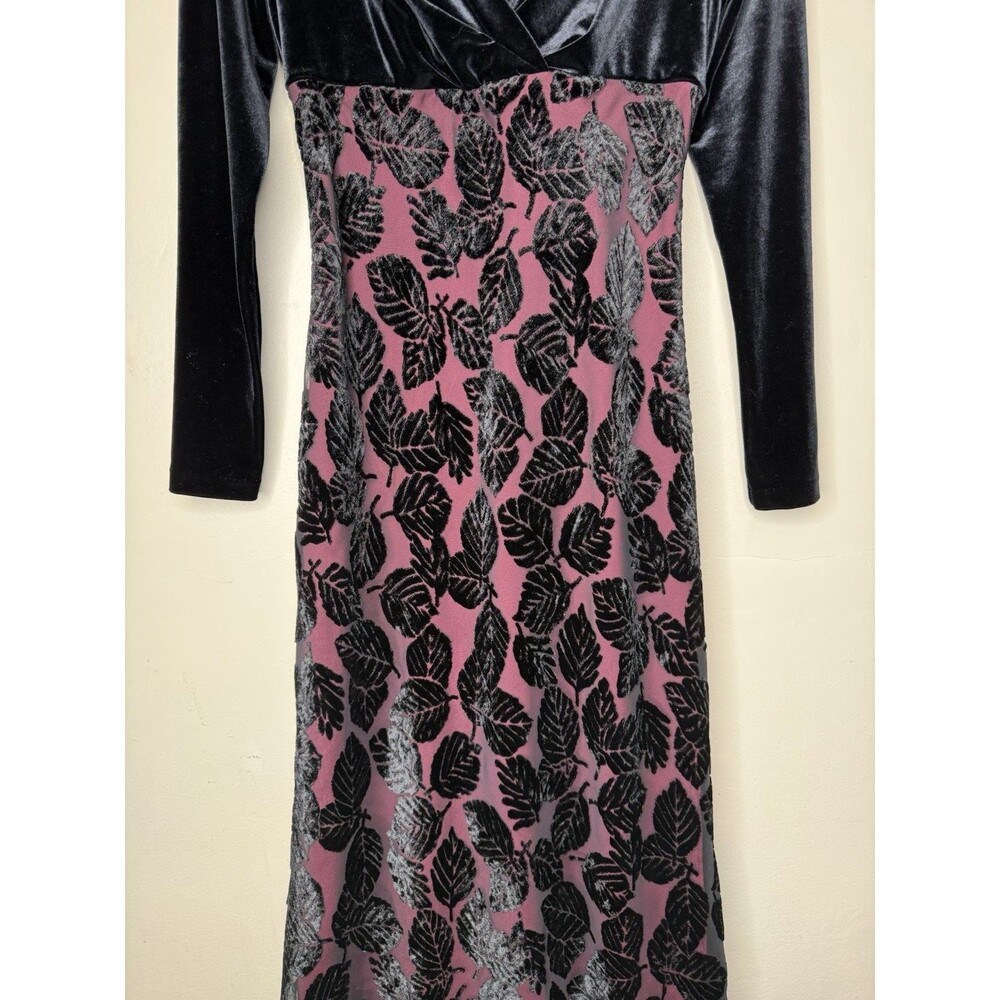 Vintage Mica Velvet Burnout Maxi Dress Gown Womens 8 Whimsigoth Victorian Vampy - Picture 5 of 9